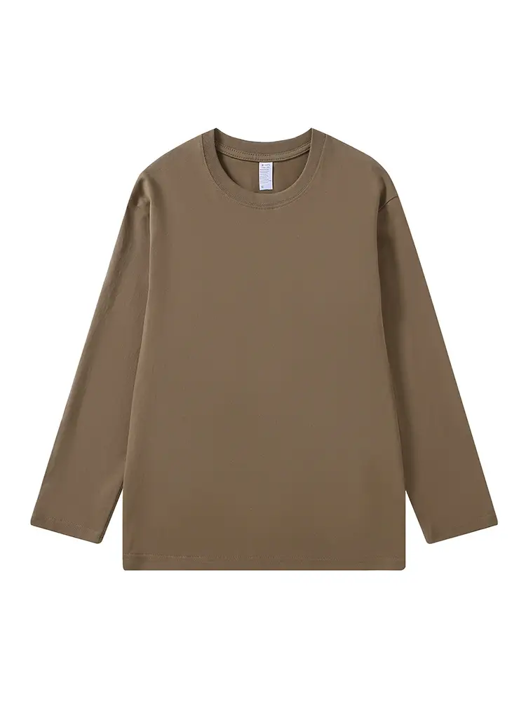 Men Black Heavy Combed Cotton Long Sleeve T-Shirt