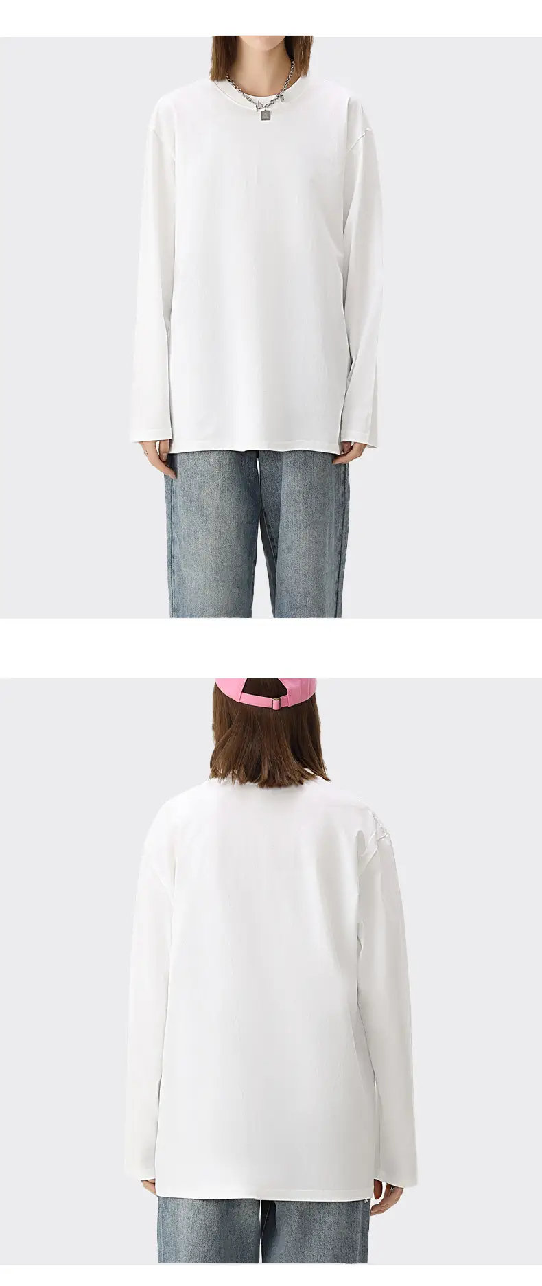 Men Blue Cotton Long Sleeve T-Shirt 230g — feature 12