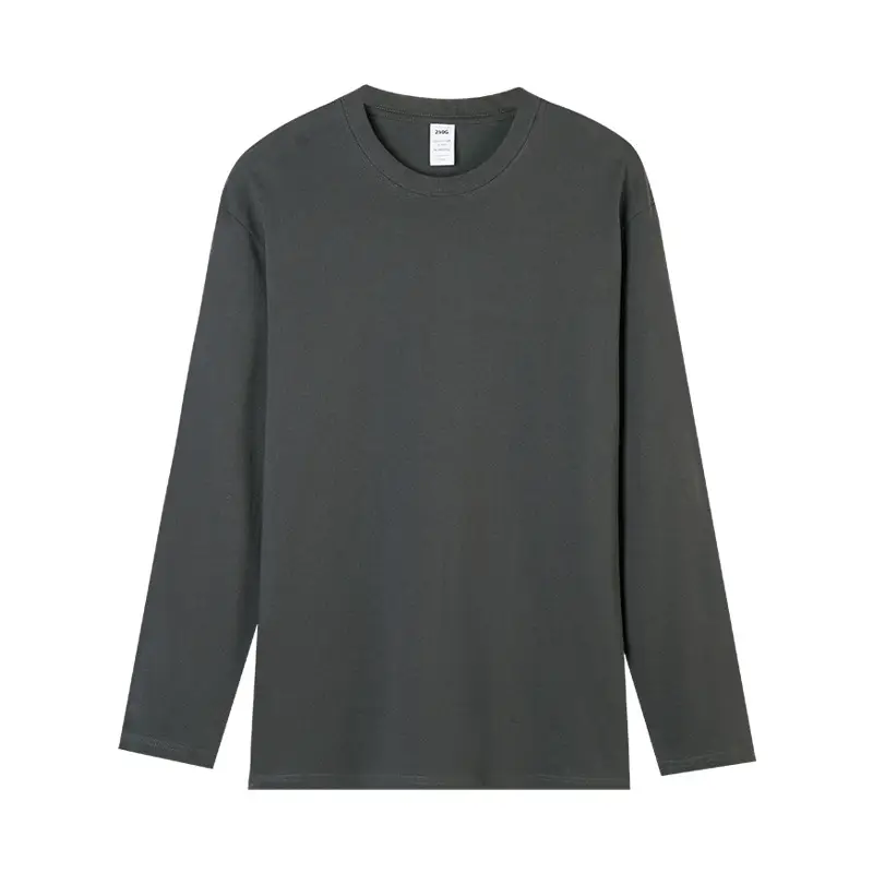 Men Blue Cotton Long Sleeve T-Shirt 230g