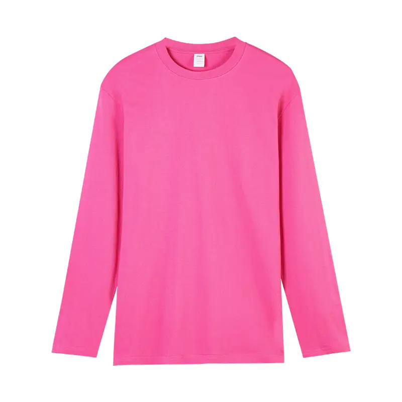 Men Blue Cotton Long Sleeve T-Shirt 230g
