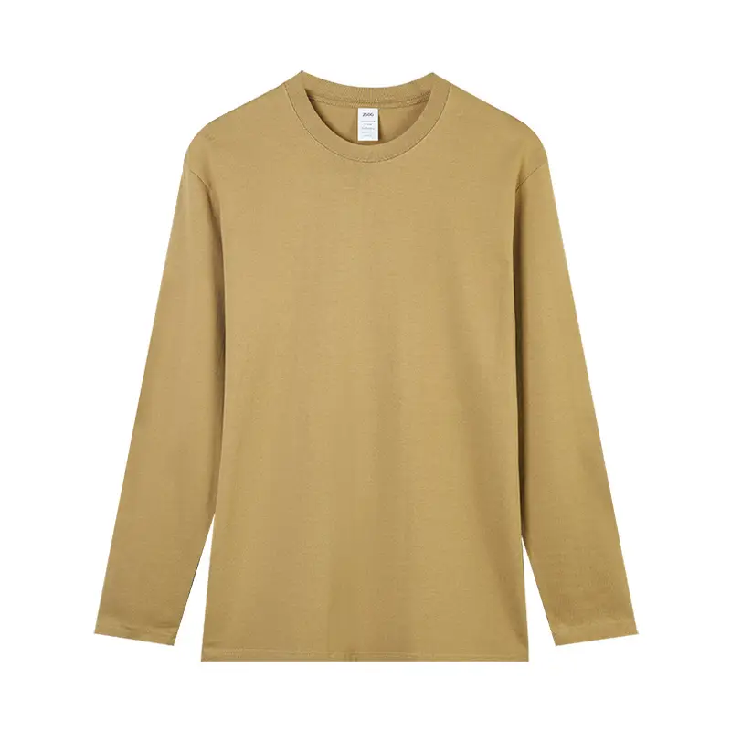 Men Blue Cotton Long Sleeve T-Shirt 230g
