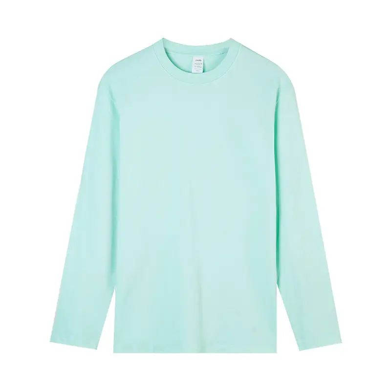 Men Blue Cotton Long Sleeve T-Shirt 230g