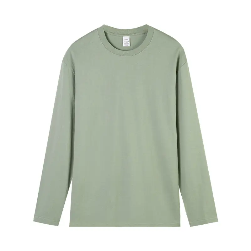 Men Blue Cotton Long Sleeve T-Shirt 230g