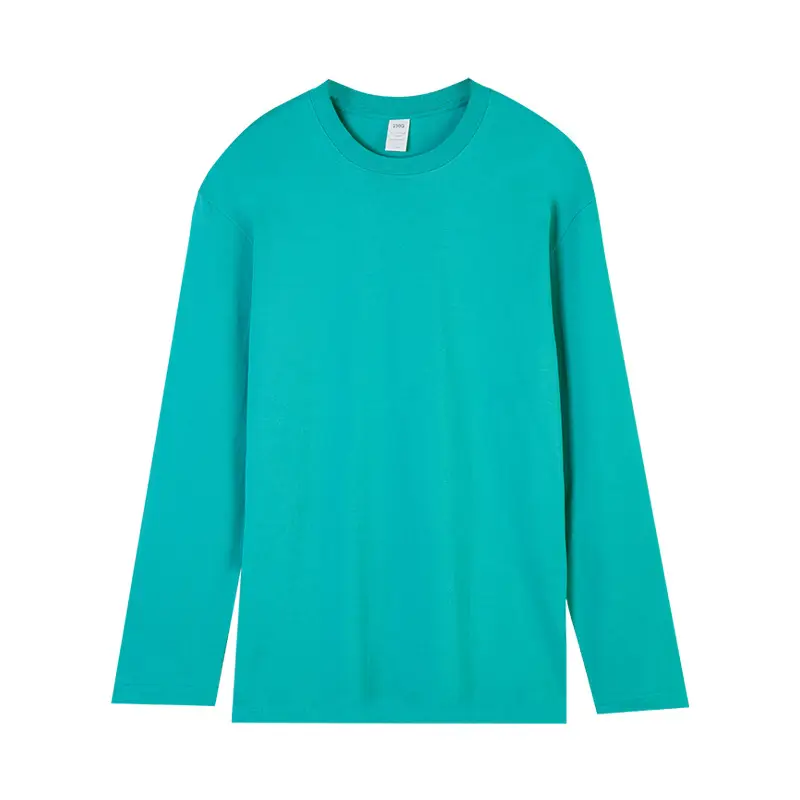 Men Blue Cotton Long Sleeve T-Shirt 230g