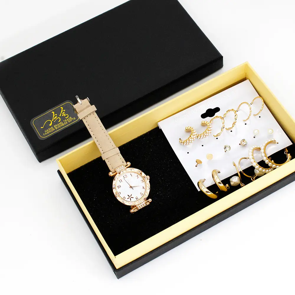 Women's Green Watch & Earrings Jewelry Set — feature 10