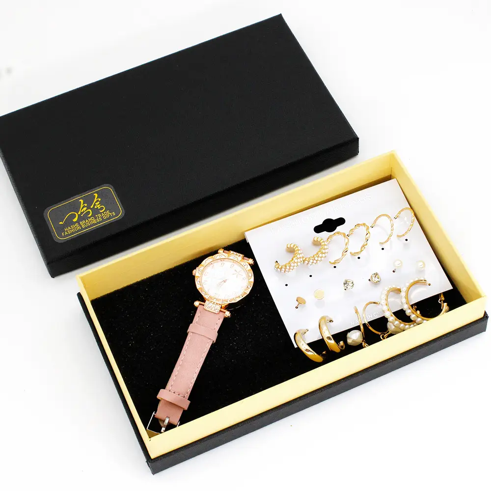Women's Green Watch & Earrings Jewelry Set — feature 12