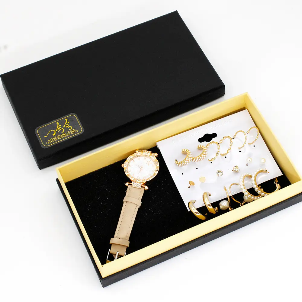 Women's Green Watch & Earrings Jewelry Set — feature 13