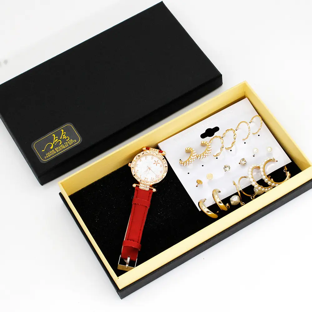 Women's Green Watch & Earrings Jewelry Set — feature 14