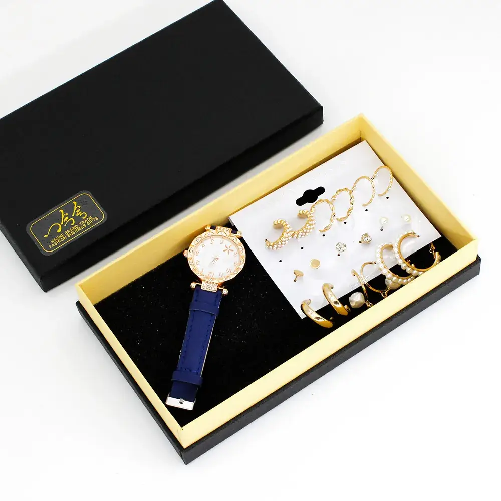 Women's Green Watch & Earrings Jewelry Set - Image 5