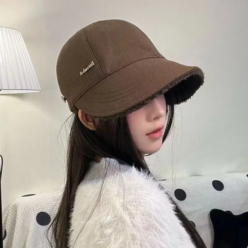 Warm Fisherman Hat for Kids Autumn Winter Big Head Thick Wide Brim - Image 7