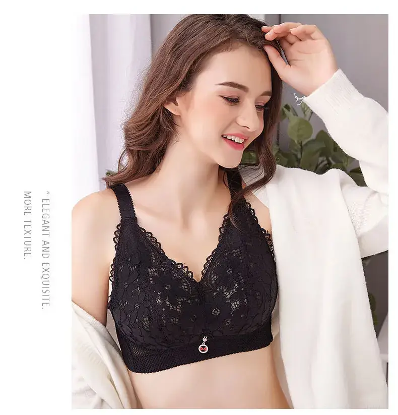 French Style Lace Bra Wire-Free Adjustable Large — feature 15
