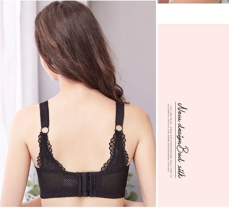 French Style Lace Bra Wire-Free Adjustable Large — feature 17