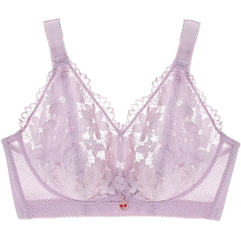 French Style Lace Bra Wire-Free Adjustable Large - Image 2