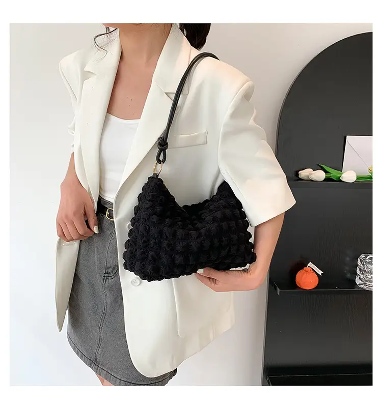 Black Faux Fur Shoulder Bag for Women — feature 15