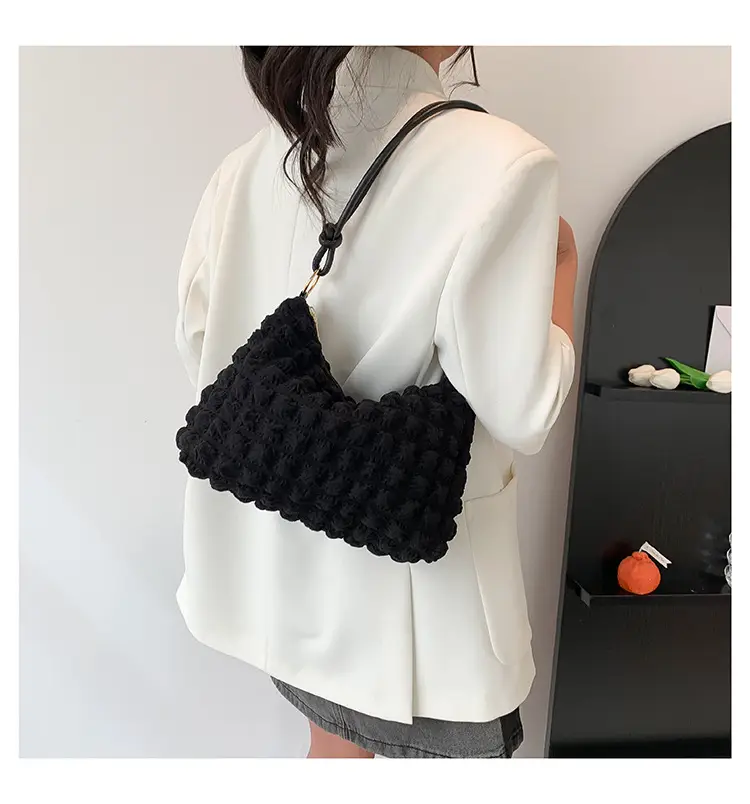 Black Faux Fur Shoulder Bag for Women — feature 16