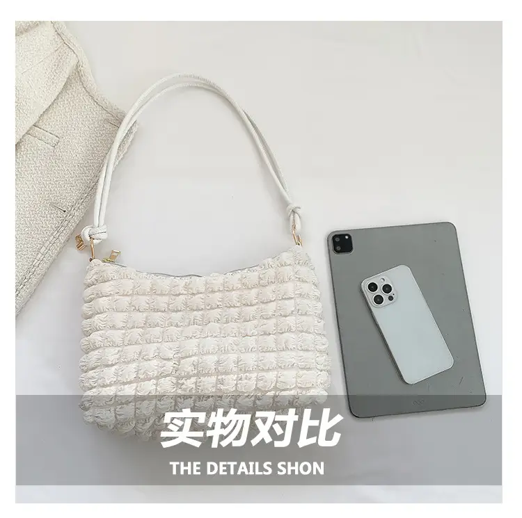 Black Faux Fur Shoulder Bag for Women — feature 5