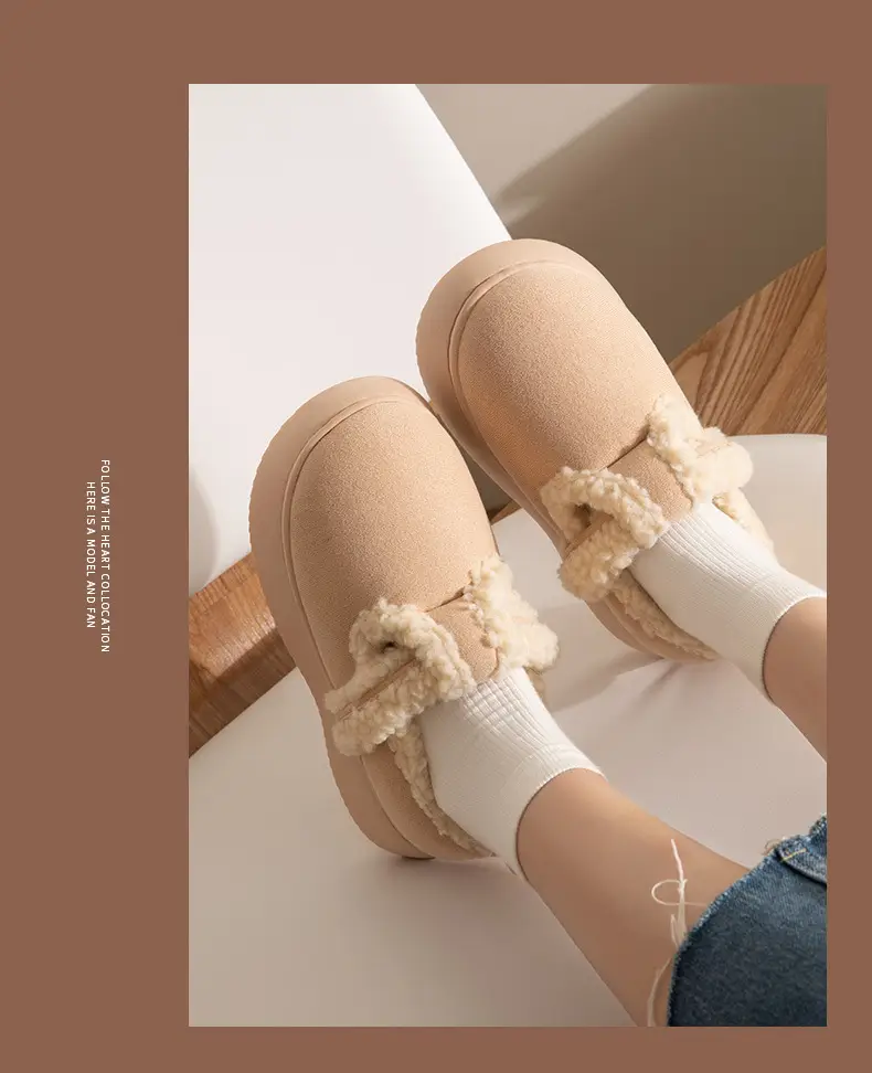 Nanbowan cotton-padded slippers women's winter home non-slip thick-soled drooping fashion fleece-lined warm cotton-padded shoes for outer wear — feature 12
