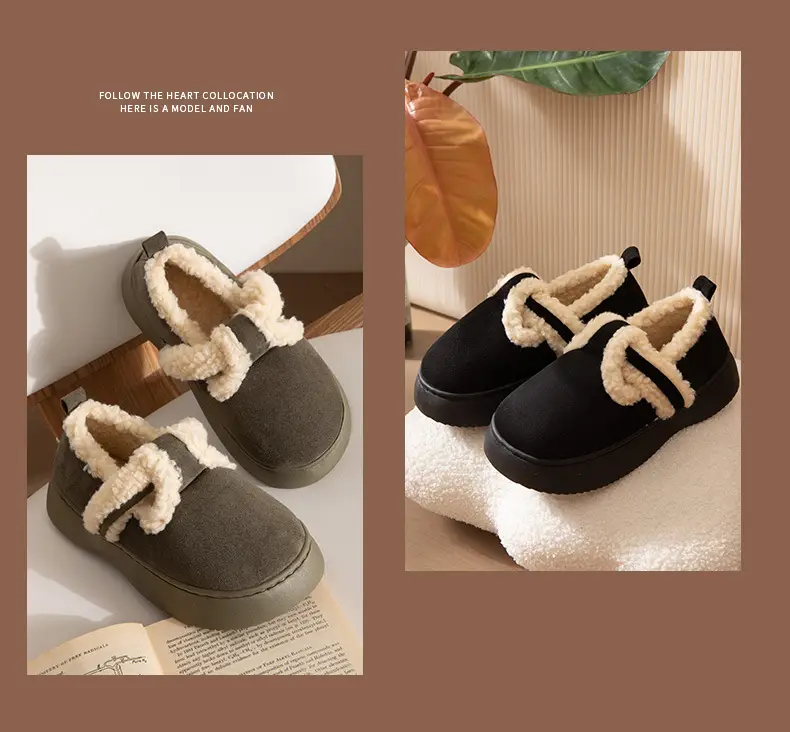 Nanbowan cotton-padded slippers women's winter home non-slip thick-soled drooping fashion fleece-lined warm cotton-padded shoes for outer wear — feature 14