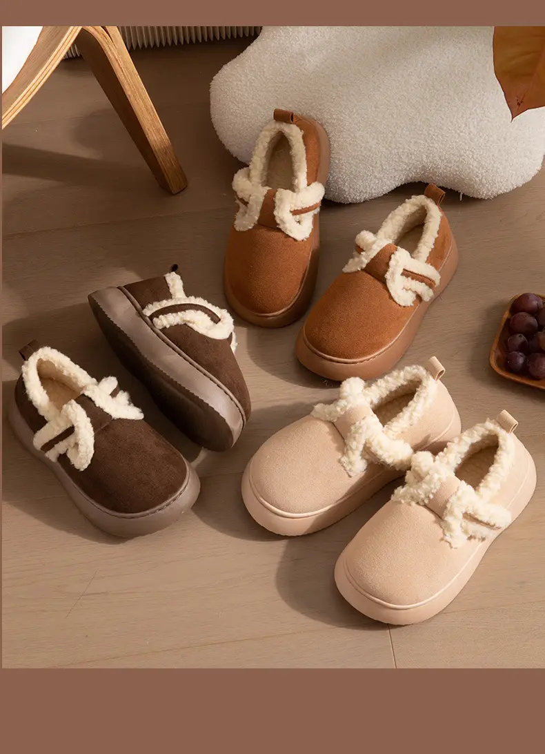 Nanbowan cotton-padded slippers women's winter home non-slip thick-soled drooping fashion fleece-lined warm cotton-padded shoes for outer wear — feature 15