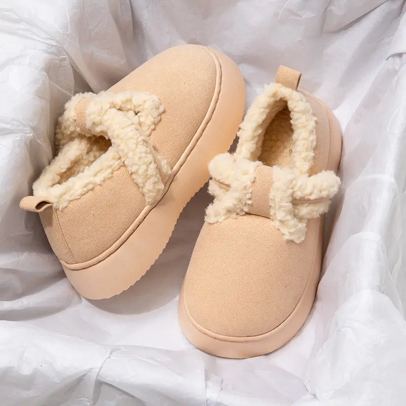 Nanbowan cotton-padded slippers women's winter home non-slip thick-soled drooping fashion fleece-lined warm cotton-padded shoes for outer wear - Image 4