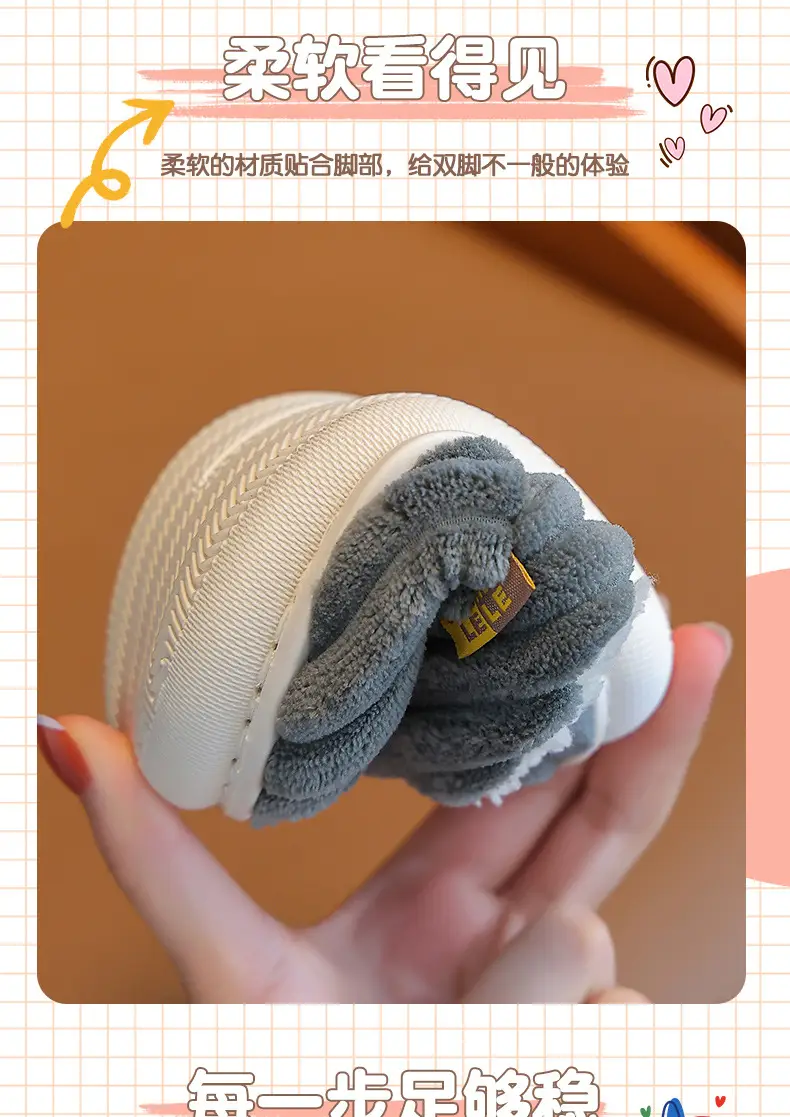 Children's cotton slippers winter boys and girls baby plush slippers indoor bag heel warm plush non-slip parent-child slippers — feature 7