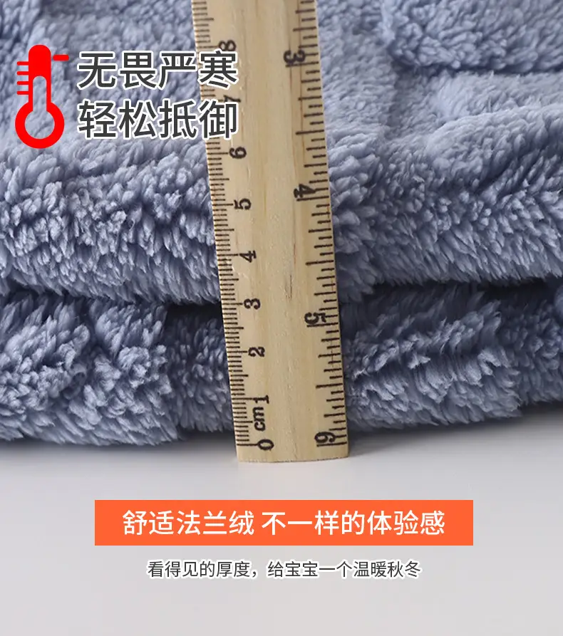 Children's Pajamas Set Flannel Warm Autumn and Winter New Boys' Thickeneded Home Clothes Baby Plus Fleece Clothes Kidsren's Clothing — feature 2