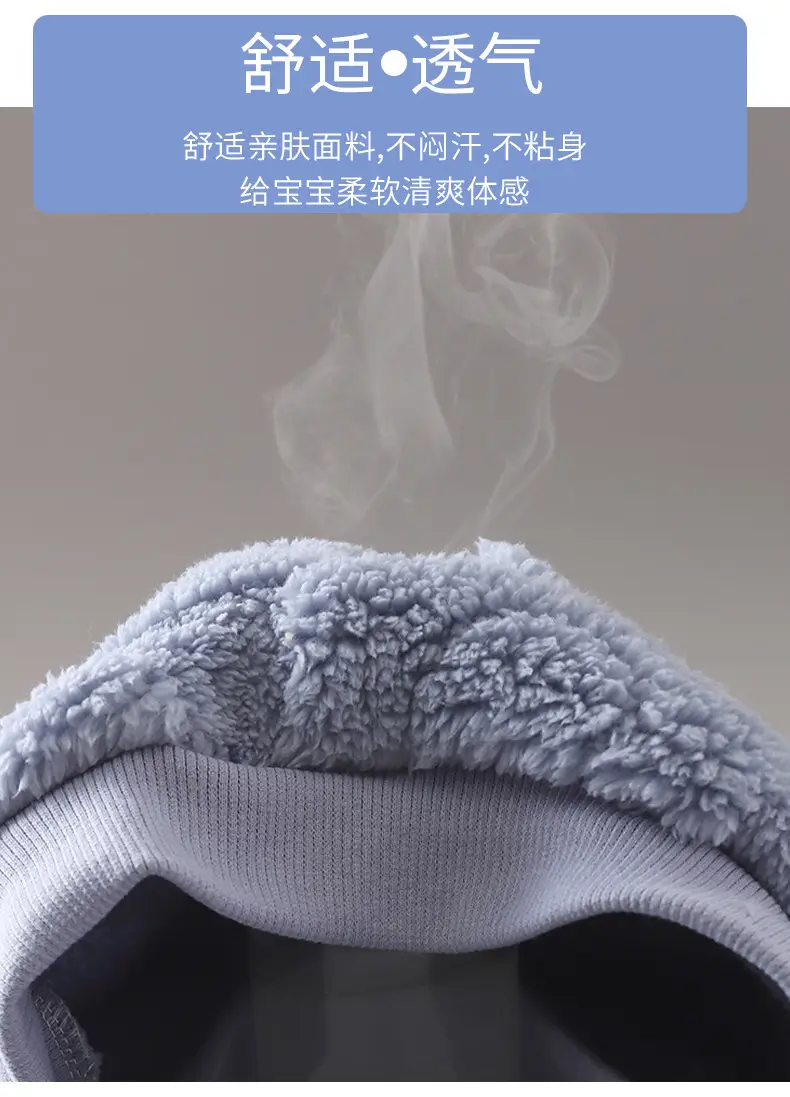 Children's Pajamas Set Flannel Warm Autumn and Winter New Boys' Thickeneded Home Clothes Baby Plus Fleece Clothes Kidsren's Clothing — feature 8