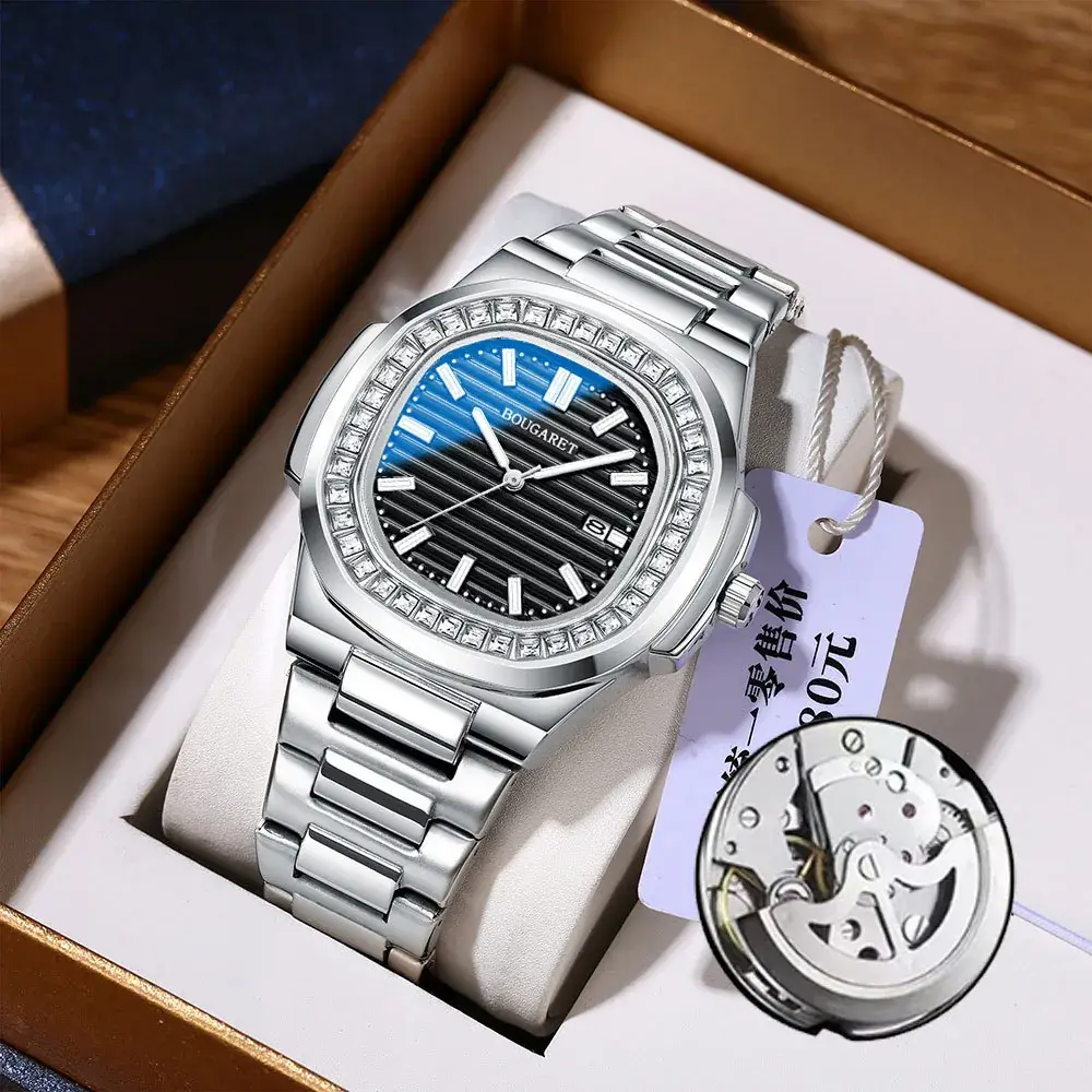 Men's Retro Parrot & Conch Watch Blue Luminous Waterproof - Image 4