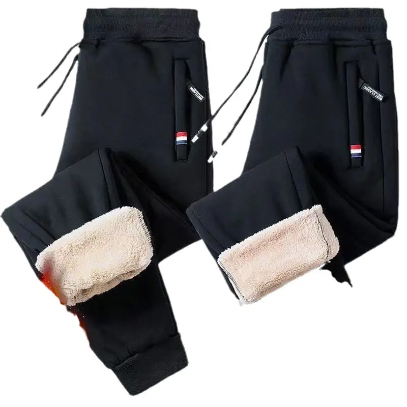 Winter Lamb Velvet Zipper Pants for Men 2-Pack - Image 14