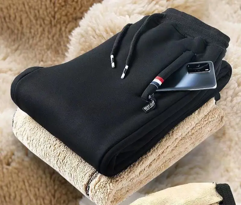 Winter Lamb Velvet Zipper Pants for Men 2-Pack — feature 10