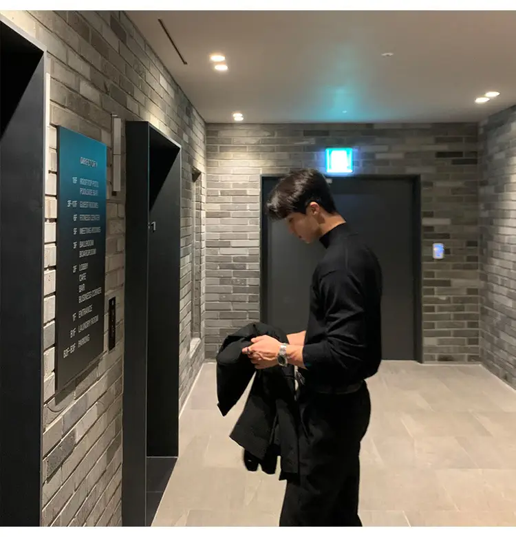 Winter Black Korean-style Men's Sweater Shirt — feature 5