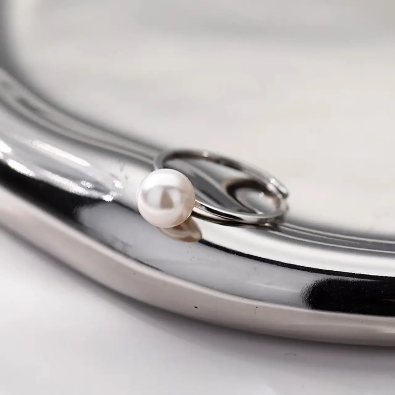 Natural Pearl Open Ring Women's S925 Silver Adjustable - Image 5