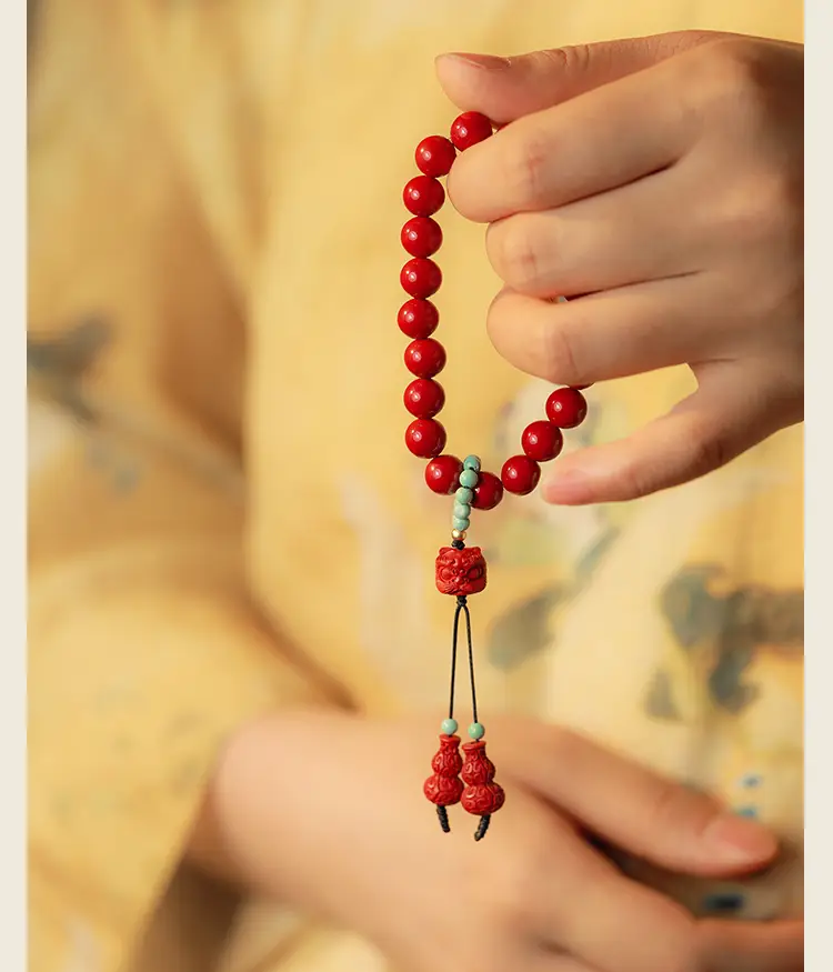 Natural Raw Ore Cinnabar Red Sand Bracelet for Women — feature 10