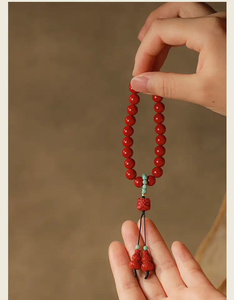 Natural Raw Ore Cinnabar Red Sand Bracelet for Women — feature 11
