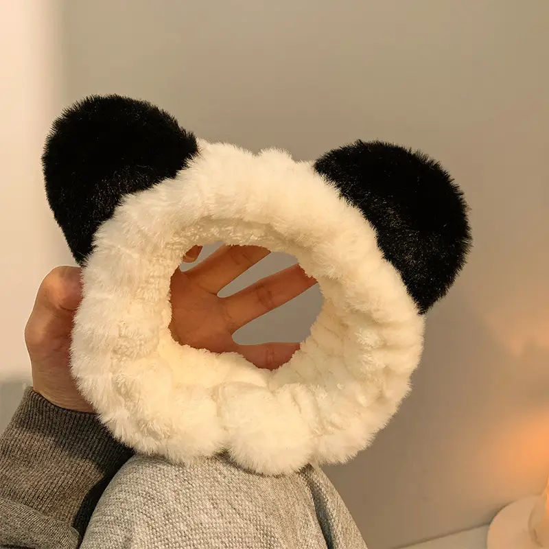 Plush Cartoon Face Scarf Hair Band Waterproof Non-Slip - Image 5