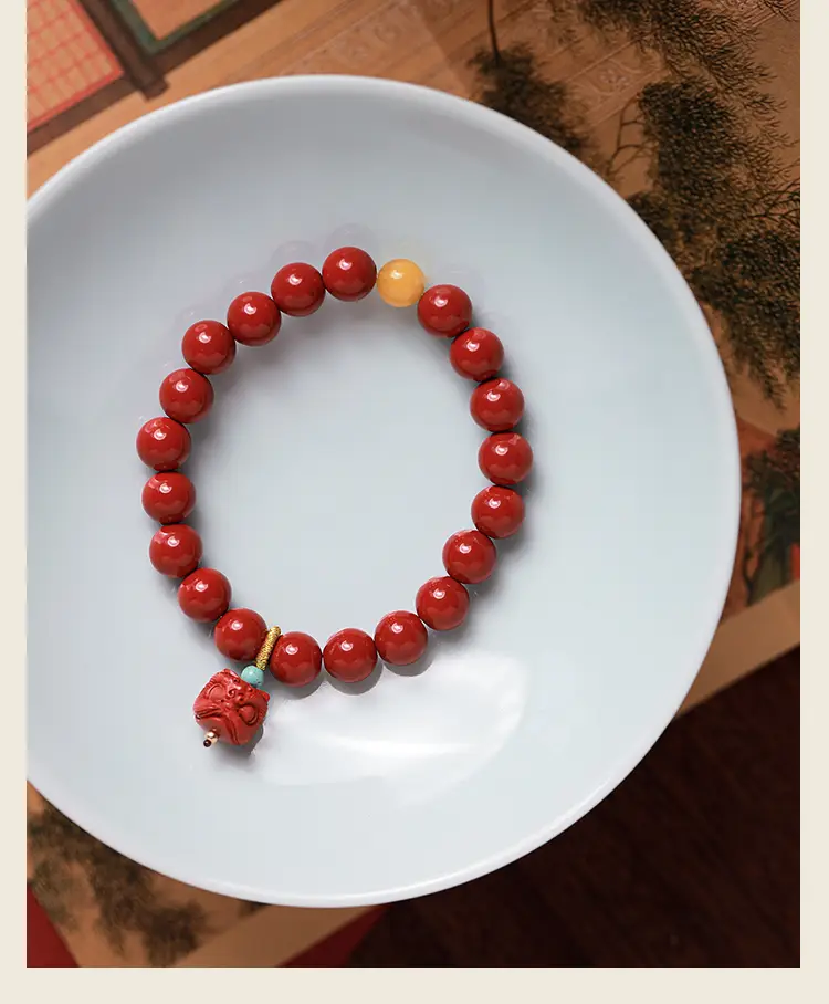 Natural Raw Ore Cinnabar Red Sand Bracelet for Women — feature 7