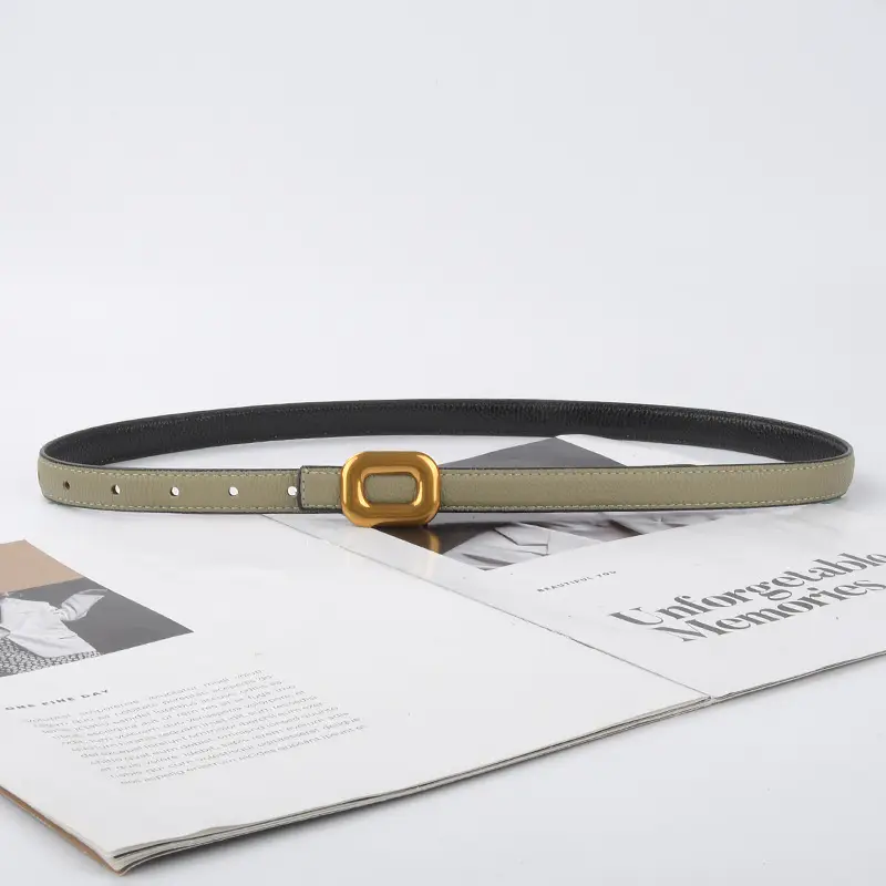 Litchi Leather Belt for Women Retro Classic Casual Pants Jeans - Image 12