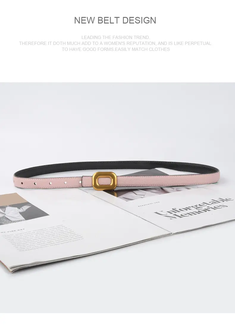 Litchi Leather Belt for Women Retro Classic Casual Pants Jeans β feature 14