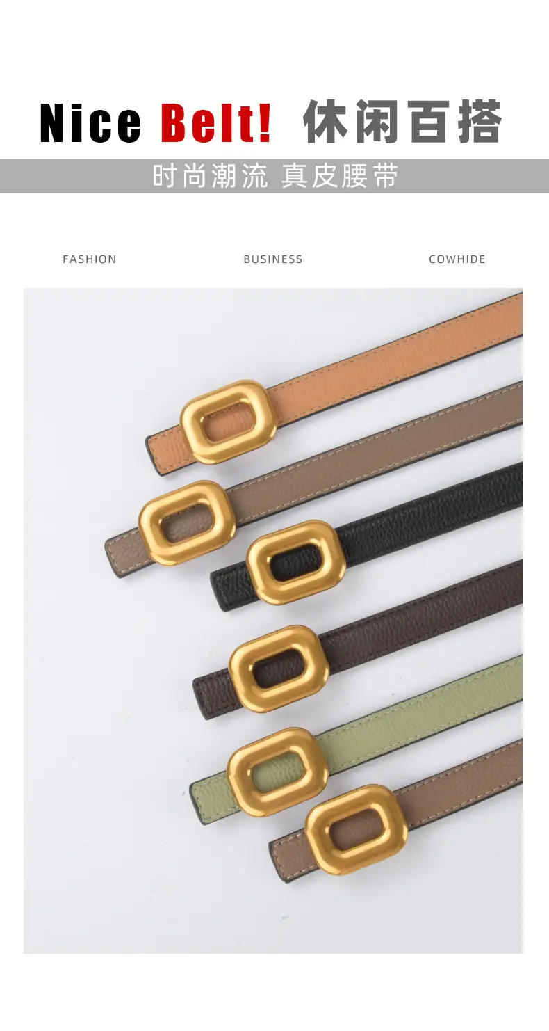 Litchi Leather Belt for Women Retro Classic Casual Pants Jeans β feature 4