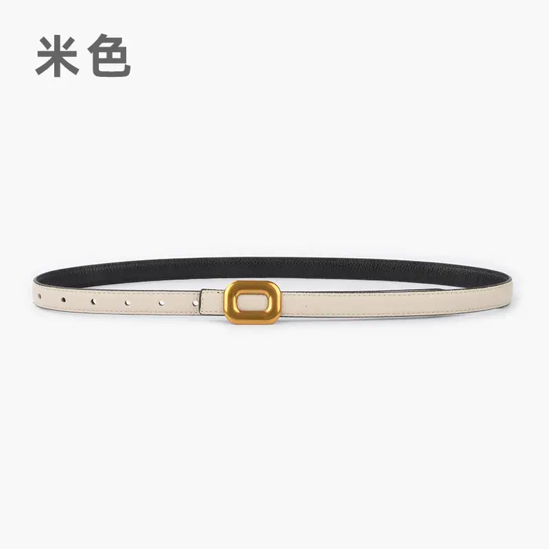 Litchi Leather Belt for Women Retro Classic Casual Pants Jeans - Image 2