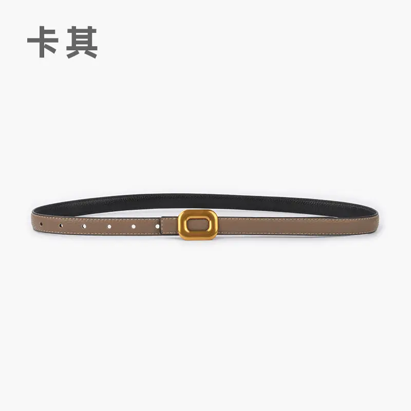 Litchi Leather Belt for Women Retro Classic Casual Pants Jeans - Image 3