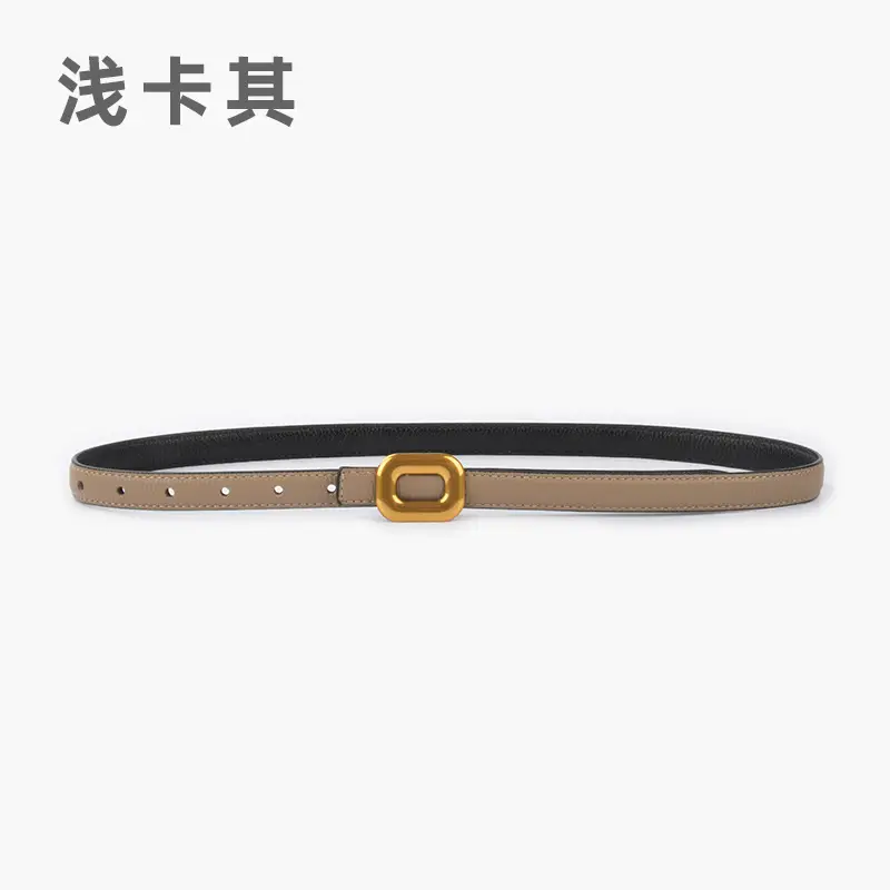 Litchi Leather Belt for Women Retro Classic Casual Pants Jeans - Image 4