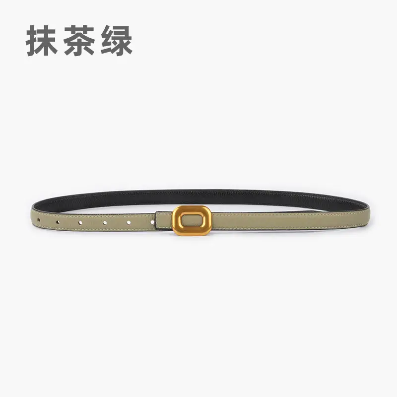 Litchi Leather Belt for Women Retro Classic Casual Pants Jeans - Image 8