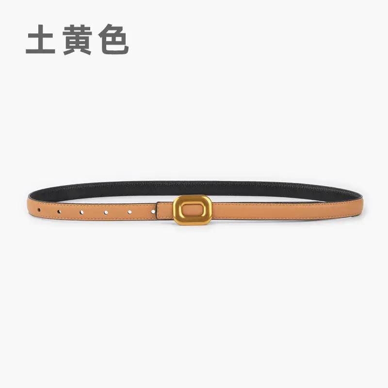 Litchi Leather Belt for Women Retro Classic Casual Pants Jeans - Image 9