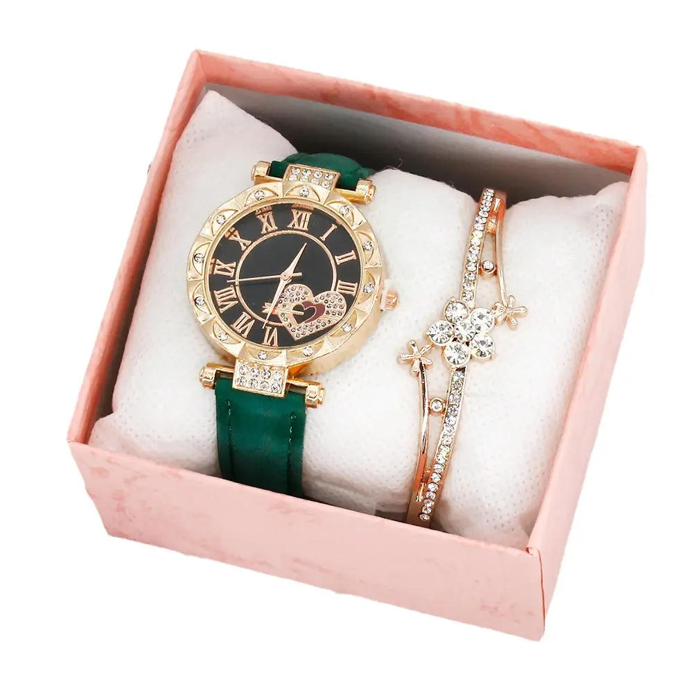 Women 2-Piece Quartz Watch Set with Diamond Bracelet - Image 13