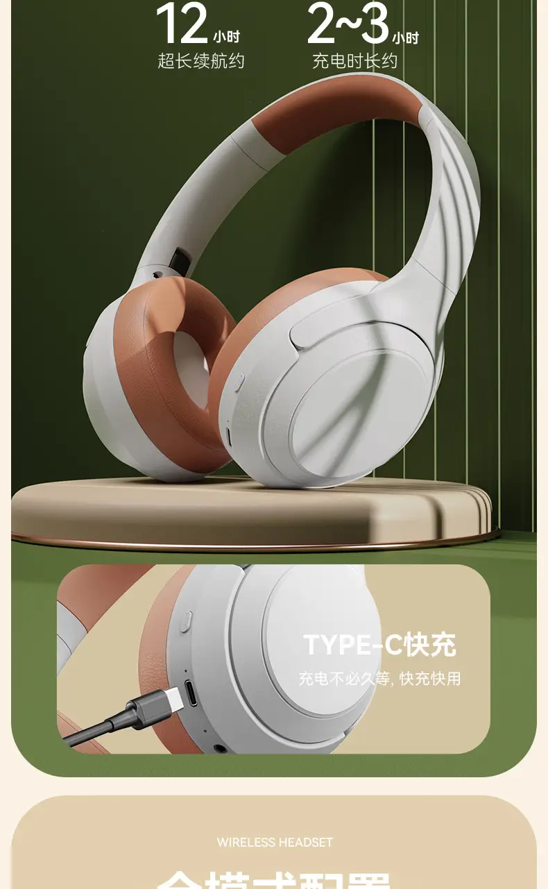 Pink Bluetooth Headset Long Battery Gaming Wireless — feature 12