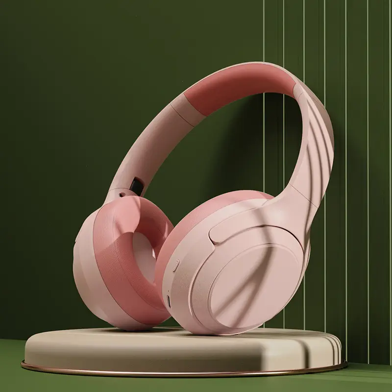 Pink Bluetooth Headset Long Battery Gaming Wireless