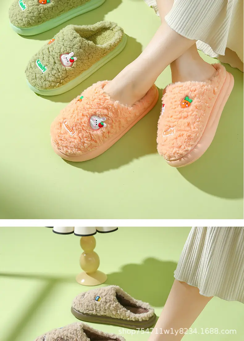 Cotton Slippers for Women in Autumn and Winter Household Thick-Soled Non-Slip Indoor Home Wear-Resistant Plush Warm Couple Cotton Slippers for Men — feature 13