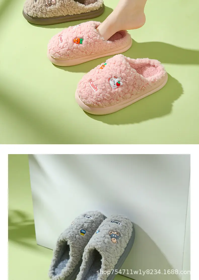 Cotton Slippers for Women in Autumn and Winter Household Thick-Soled Non-Slip Indoor Home Wear-Resistant Plush Warm Couple Cotton Slippers for Men — feature 14