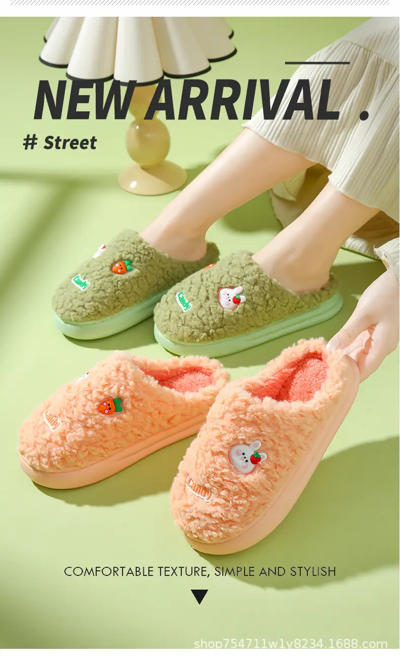 Cotton Slippers for Women in Autumn and Winter Household Thick-Soled Non-Slip Indoor Home Wear-Resistant Plush Warm Couple Cotton Slippers for Men — feature 2